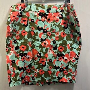 Lane Bryant Blue/Coral Floral Skirt, Size 20